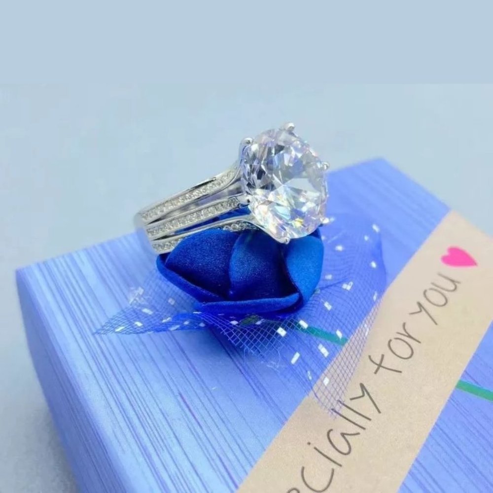 Certified 10ct. t.w. Diamond Brilliant Cut Six Prongs Engagement Ring - Picture 4 of 16
